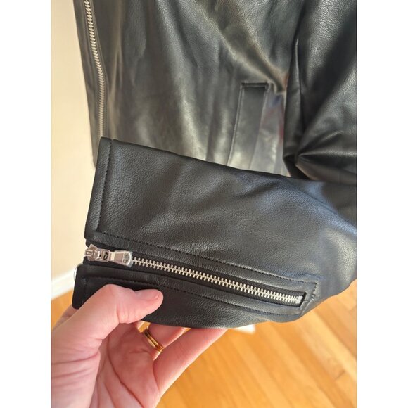 Spanx NWT Faux Leather Moto Jacket in Luxe Black Women’s Large - Picture 6 of 16